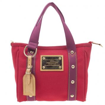 Pre Owned Louis Vuitton Red Antigua Canvas Cabas Tote PM