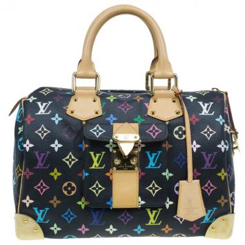 Pre Owned Louis Vuitton Black Multicolore Monogram Canvas Speedy 30