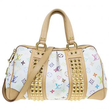 Pre Owned Louis Vuitton White Monogram Multicolore Courtney MM Bag