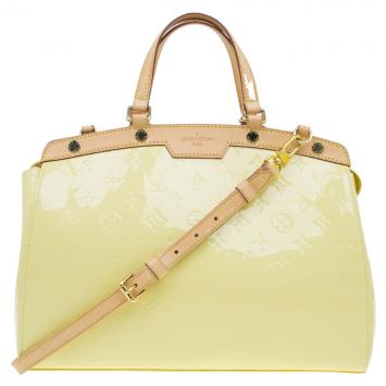 Pre Owned Louis Vuitton Citrine Monogram Vernis Brea MM Bag