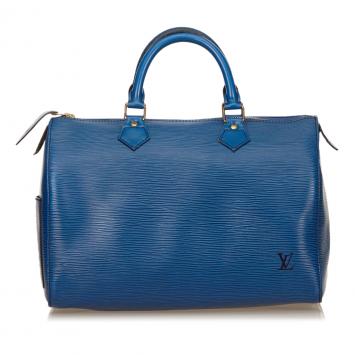 Pre Owned Louis Vuitton Toiedo Blue Epi Leather Speedy 30