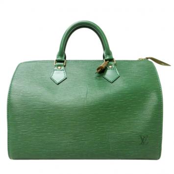 Pre Owned Louis Vuitton Borneo Green Epi Leather Speedy 30