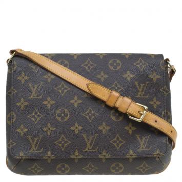 Pre Owned Louis Vuitton Monogram Canvas Musette Tango Long Strap Bag