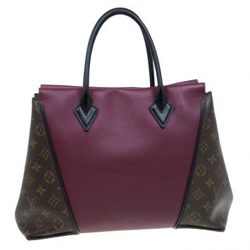 Pre Owned Louis Vuitton Burgundy Monogram Canvas Orfevre Leather W PM Bag