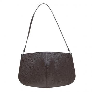 Pre Owned Louis Vuitton Moka Epi Leather Pochette Demi Lune Pochette