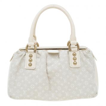 Pre Owned Louis Vuitton Beige Monogram Mini Lin Trapeze Top Handle Bag PM