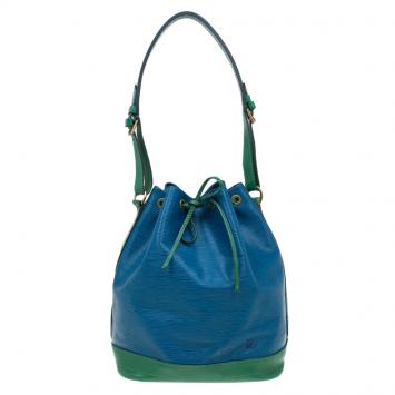 Pre Owned Louis Vuitton Blue/Green Epi Leather Noe Bag