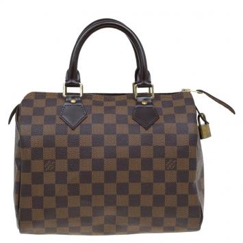 Pre Owned Louis Vuitton Damier Ebene Canvas Speedy 25 Bag