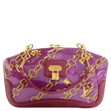 Pre Owned Louis Vuitton Fuschia Monogram Charms Limited Edition Cabas Bag