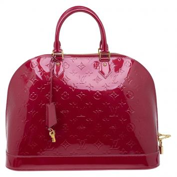 Pre Owned Louis Vuitton Griotte Monogram Vernis Alma GM Bag