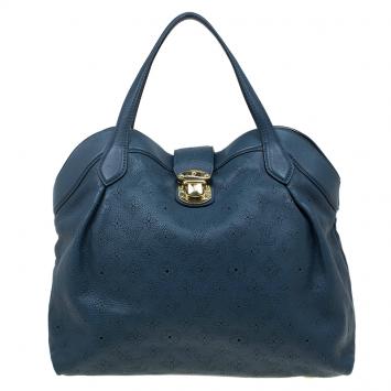 Pre Owned Louis Vuitton Marine Monogram Mahina Leather Cirrus MM Bag