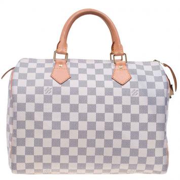 Pre Owned Louis Vuitton Damier Azur Canvas Speedy 30 bag