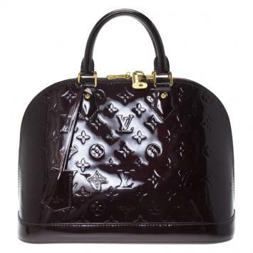 Pre Owned Louis Vuitton Amarante Monogram Vernis Alma PM Bag