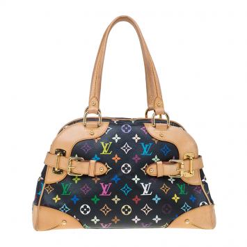 Pre Owned Louis Vuitton Black Multicolore Monogram Canvas Claudia Bag