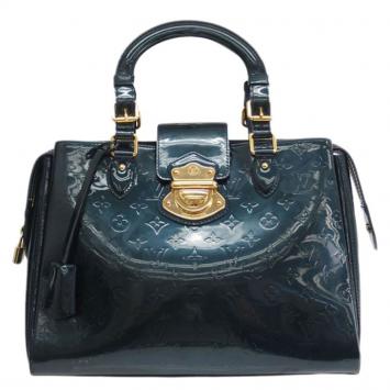 Pre Owned Louis Vuitton Dark Green Monogram Vernis Melrose Avenue Tote