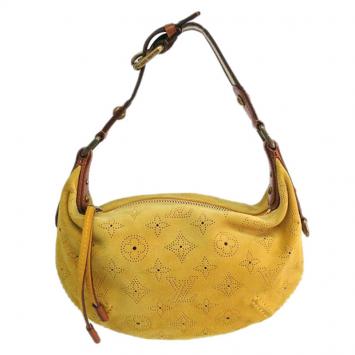 Pre Owned Louis Vuitton Yellow Monogram Suede Limited Edition Onatah PM Bag