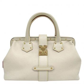 Pre Owned Louis Vuitton White Suhali Leather L'Ingenieux PM Bag