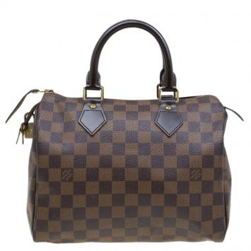 Pre Owned Louis Vuitton Damier Ebene Canvas Speedy 25 Bag