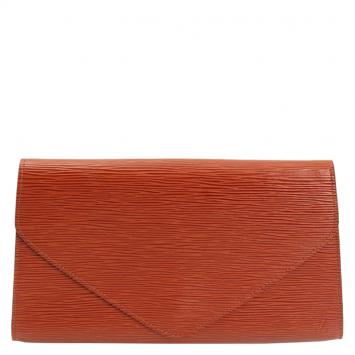 Pre Owned Louis Vuitton Brown Epi Leather Art Deco Clutch