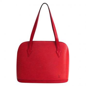 Pre Owned Louis Vuitton Red Epi Leather Lussac Bag
