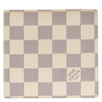 Pre Owned Louis Vuitton Damier Azur Canvas Marco Bi-Fold Wallet
