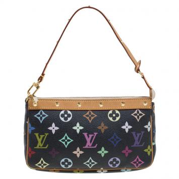 Pre Owned Louis Vuitton Black Multicolor Monogram Canvas Pochette Accessories
