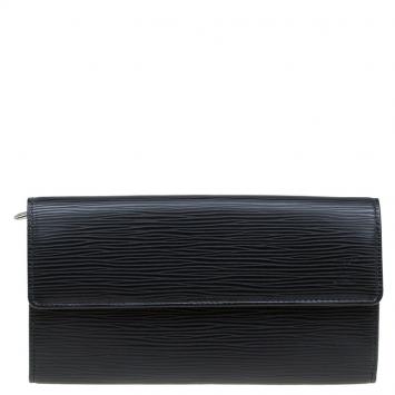 Pre Owned Louis Vuitton Black Epi Leather Sarah Continental Wallet