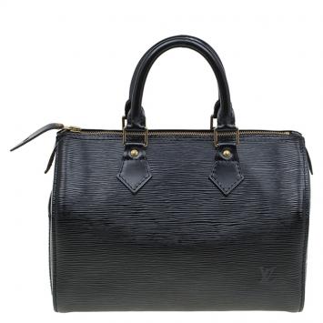 Pre Owned Louis Vuitton Black Epi Leather Speedy 25