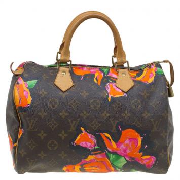 Pre Owned Louis Vuitton Limited Edition Stephen Sprouse Roses Speedy 30