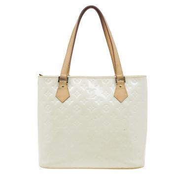 Pre Owned Louis Vuitton Ivory Vernis Leather Houston Bag