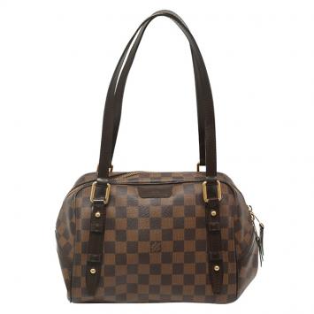 Pre Owned Louis Vuitton Damier Ebene Canvas Rivington PM Bag
