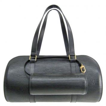 Pre Owned Louis Vuitton Noir Epi Leather Soufflot Bag w/ Accessory Pouch