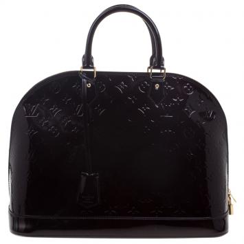 Pre Owned Louis Vuitton Amarante Monogram Vernis Alma GM Bag