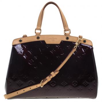 Pre Owned Louis Vuitton Amarante Monogram Vernis Brea MM Bag