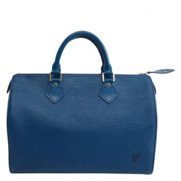 Pre Owned Louis Vuitton Toledo Blue Epi Leather Speedy 30