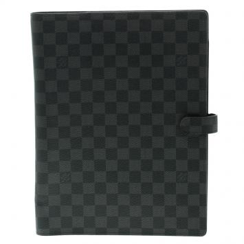 Pre Owned Louis Vuitton Damier Graphite Large Agenda Cover
