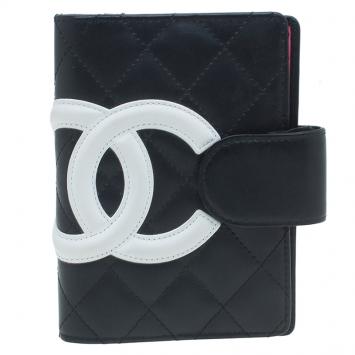 Pre Owned Chanel Black Quilted Leather Cambon Agenda Cover
