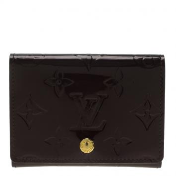 Pre Owned Louis Vuitton Amarante Monogram Business Card Holder