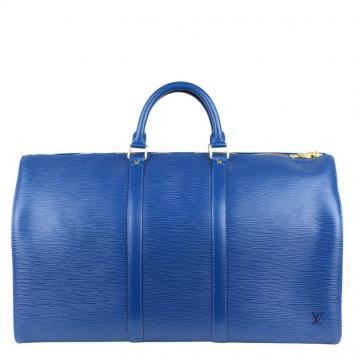 مملوكة مسبقًا Louis Vuitton Toledo Blue Epi Leather Keepall 50 Bag
