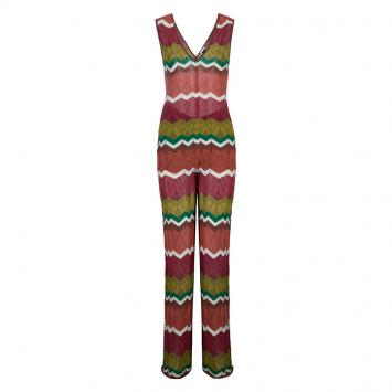 Pre Owned M Missoni Multicolor Zig Zag Jumpsuit S