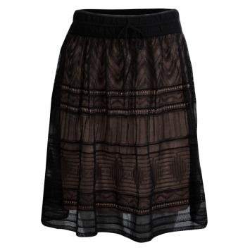 Pre Owned M Missoni Black Mesh Mini A-Line Skirt M