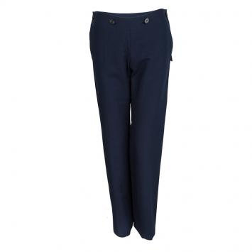 Pre Owned M Missoni Navy Blue Cotton High Waist Wide Leg Pants M