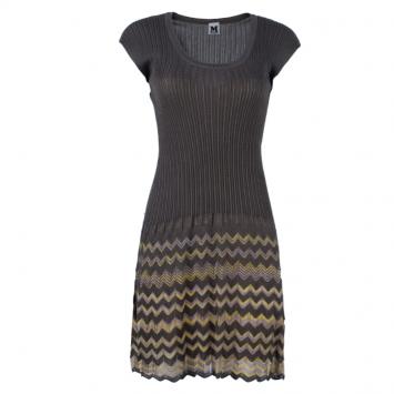 Pre Owned M Missoni Knit Multicolor Ruched Dress S