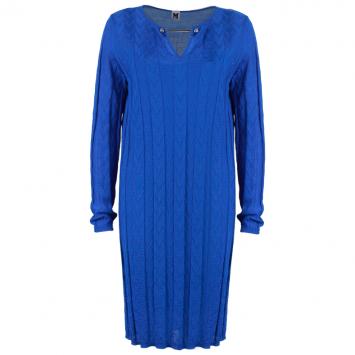 Pre Owned M Missoni Blue Keyhole Detail Knit Dress M