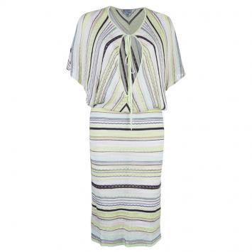 Pre Owned M Missoni Multicolor Striped Knit Dress M