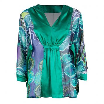 Pre Owned M Missoni Multicolor Contrast Panel Top M