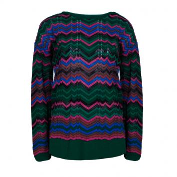 Pre Owned M Missoni Multicolor Knit Zig-Zag Jumper M