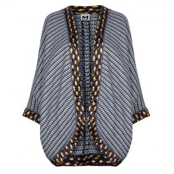 Pre Owned M Missoni Grey Contrast Trim Cardigan M