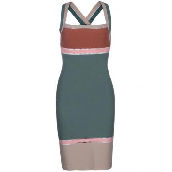 Pre Owned M Missoni Color Blocked Strap Detail Knit Dress M