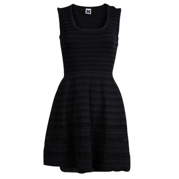 Pre Owned M Missoni Striped Knit Sleeveless Skater Dress S